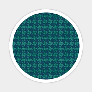 Dark Teal Houndstooth Pattern #001 Magnet